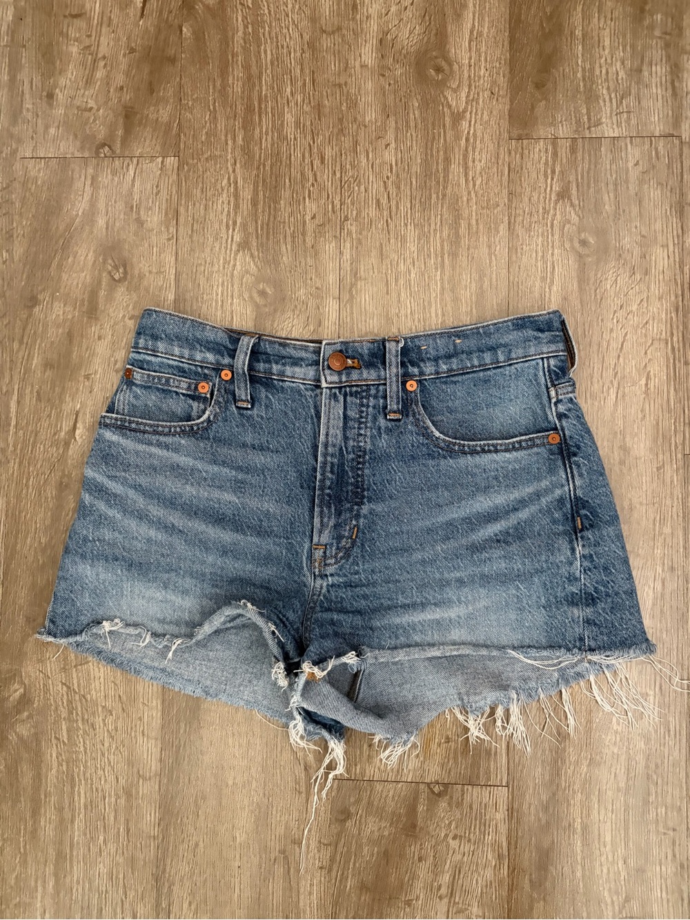 Madewell Perfect Jean Short 28 High Rise Frayed Raw Hem Cutoff Denim Shorts